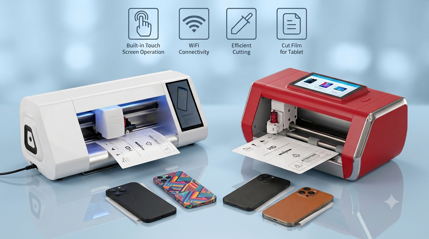 Desktop cutter making a clear phone skin