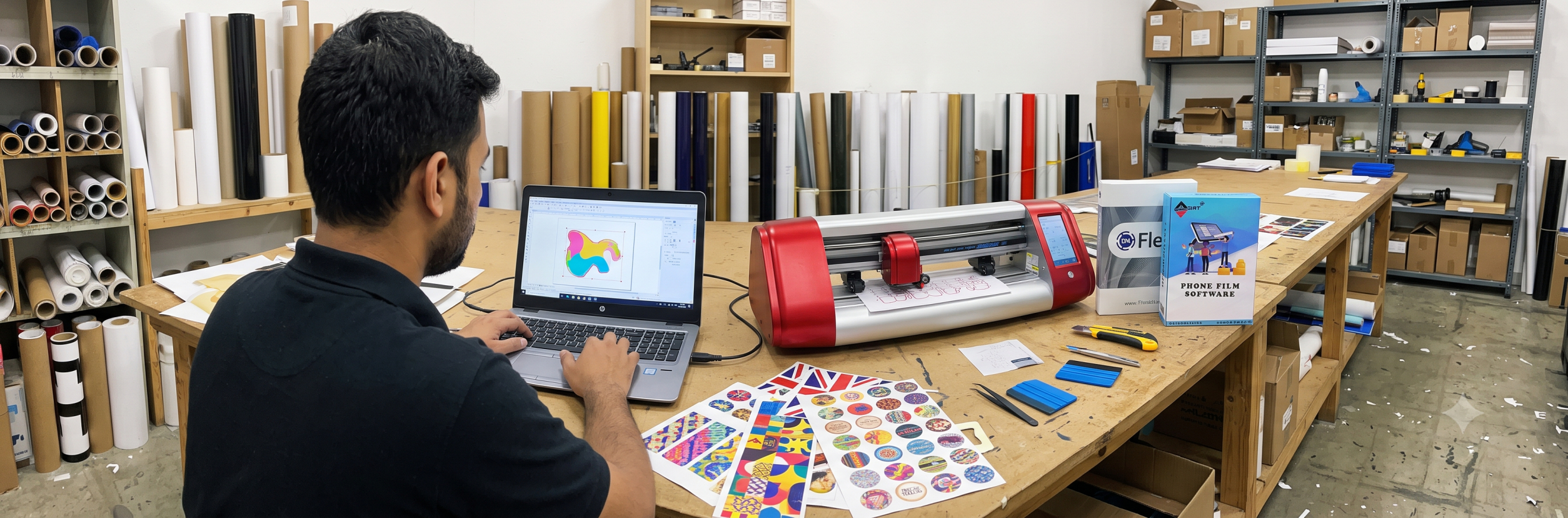 cutting software interface designing contour cut lines