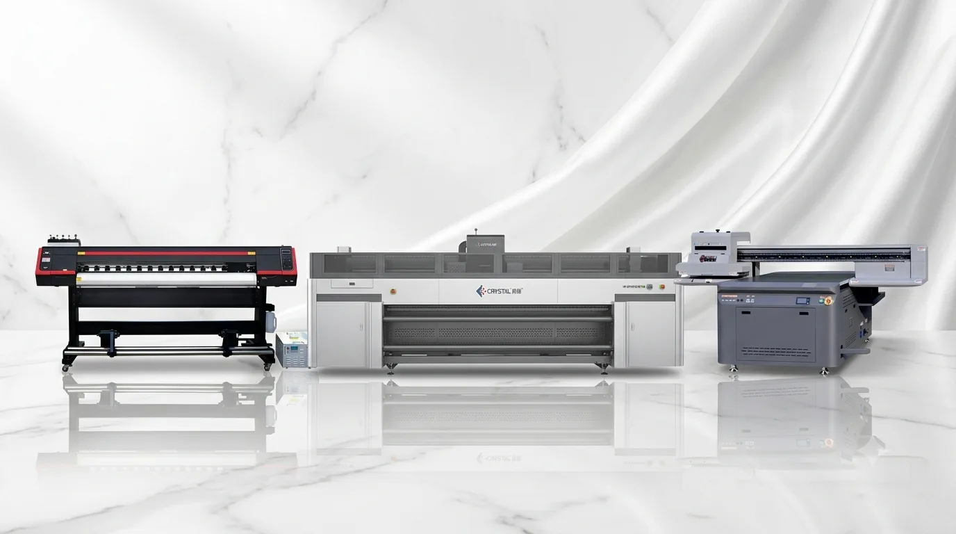 Wide-format printer running a color banner